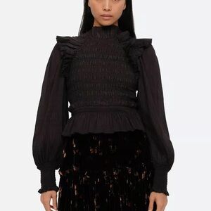 Sea New York Black Ruffled Blouse